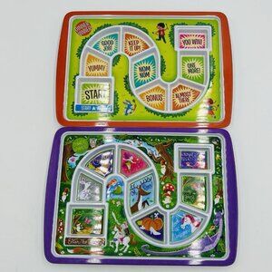 Fred and Friends Dinner Winner Kids Plate Game Tray Fussy Eaters Set of 2